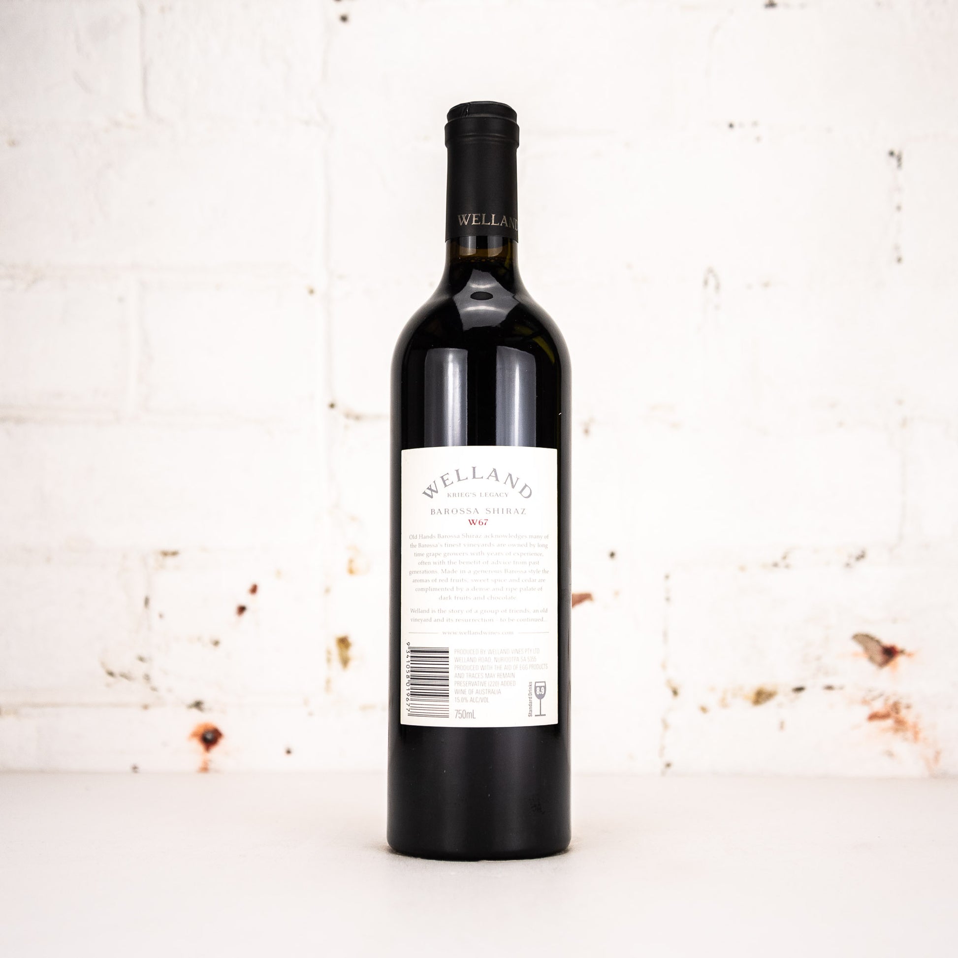 Welland - Old Hands Shiraz 2022 750ml