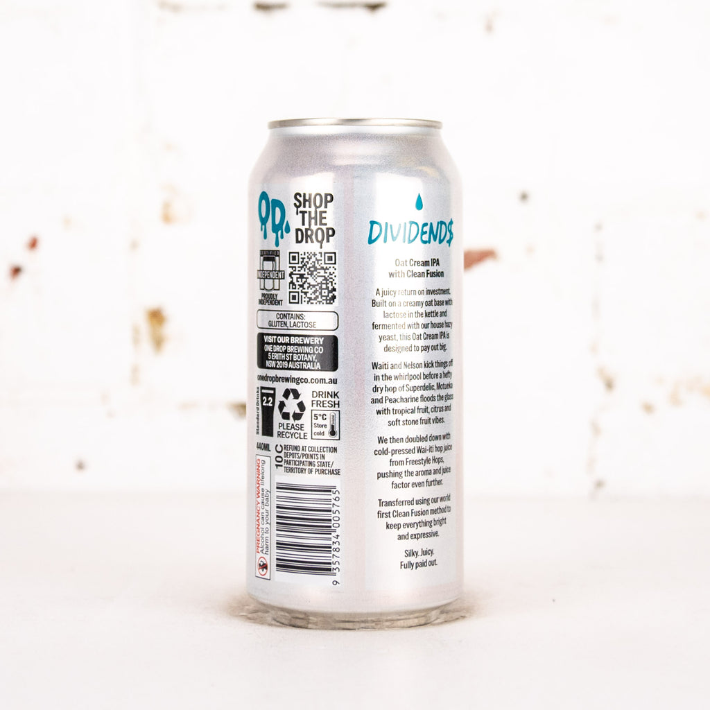 One Drop - Dividends Oat Cream IPA