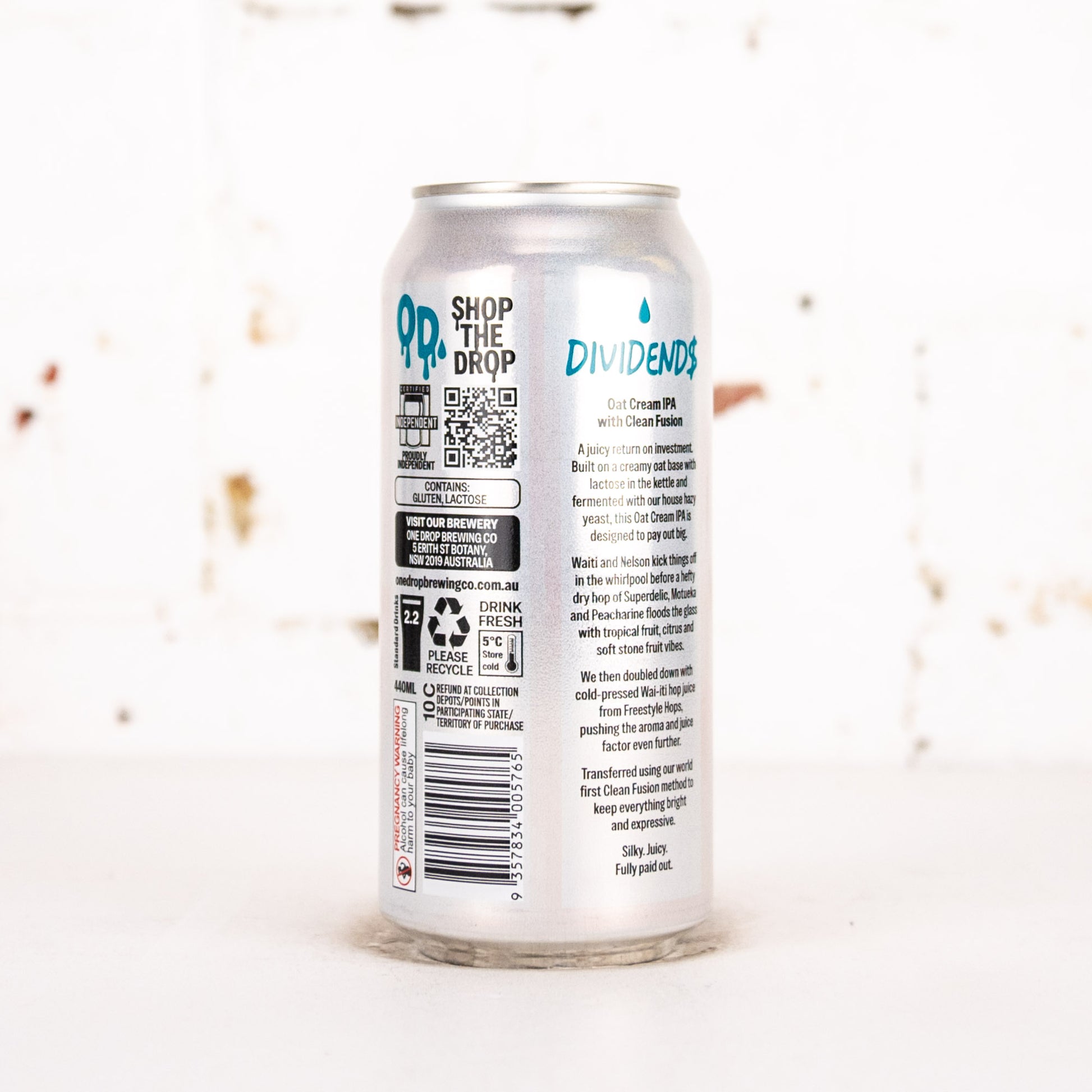 One Drop - Dividends Oat Cream IPA
