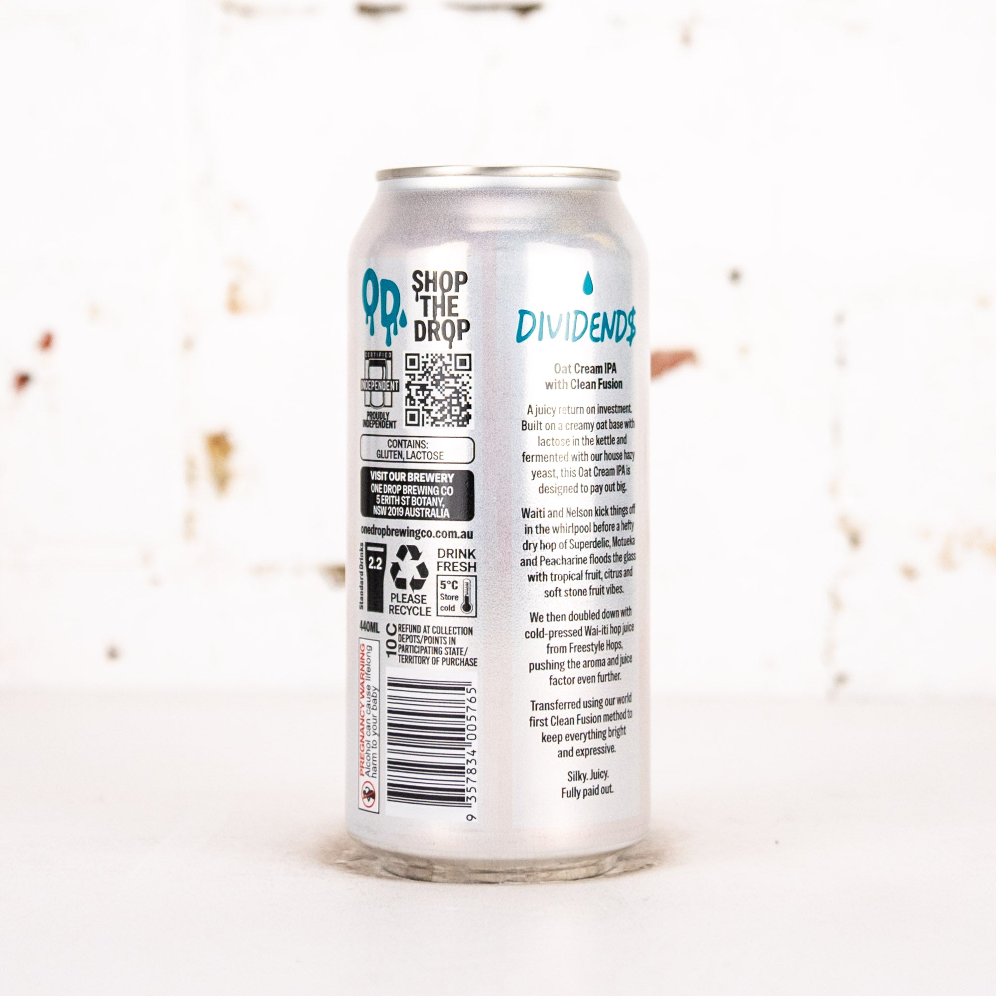 One Drop - Dividends Oat Cream IPA