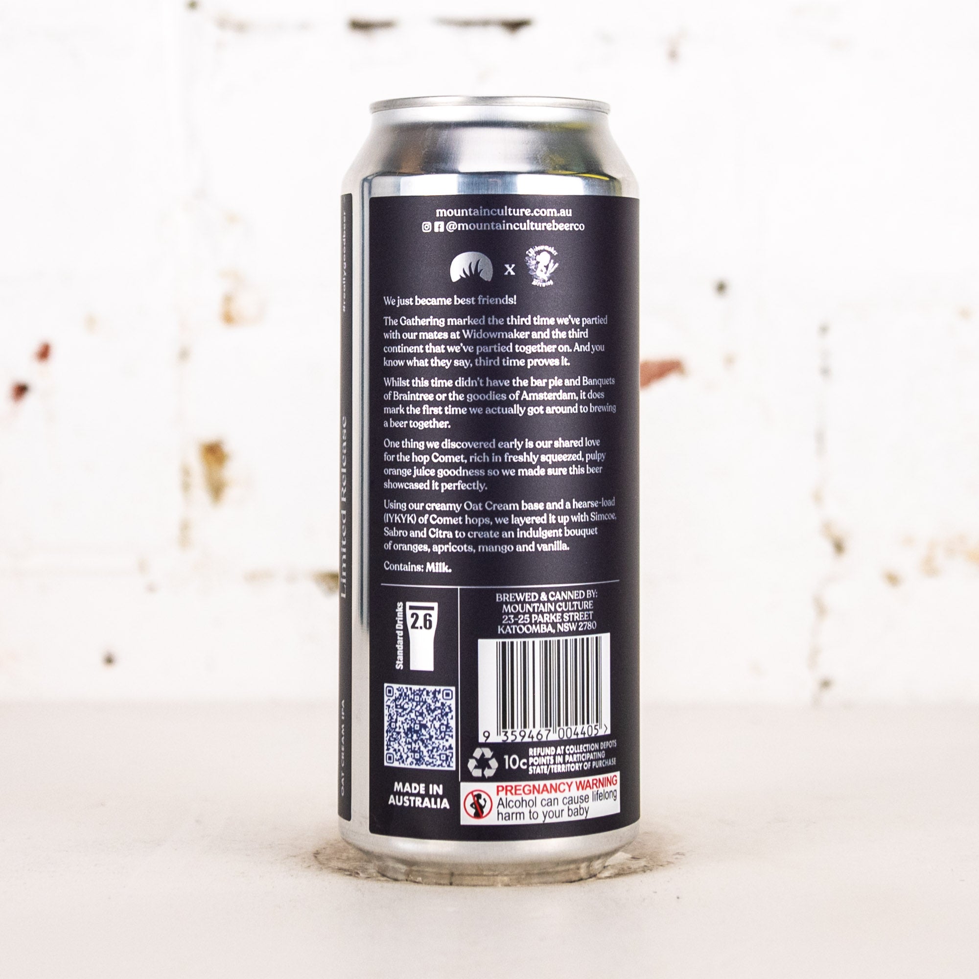 Mountain Culture x Widowmaker - 'Hills To Mountains' Oat Cream IPA