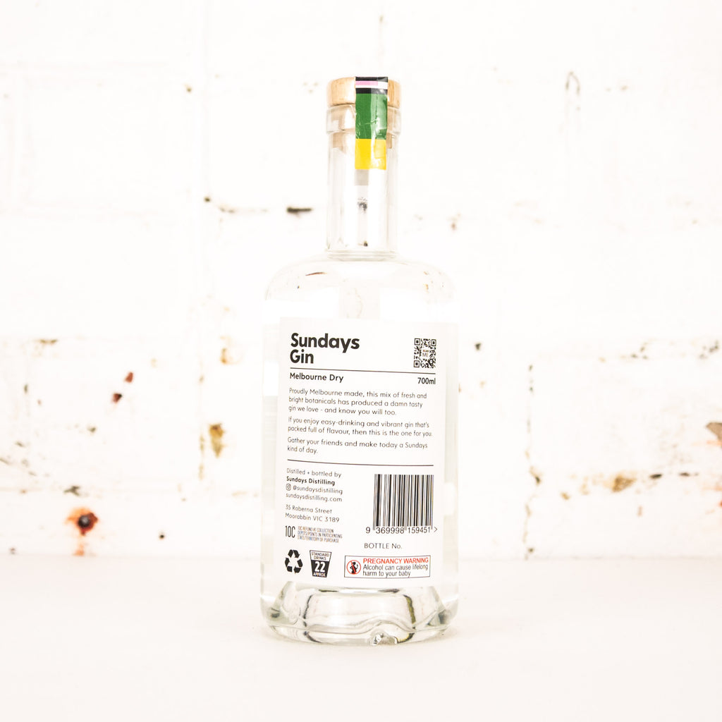 Sundays - Melbourne Dry Gin 700ml