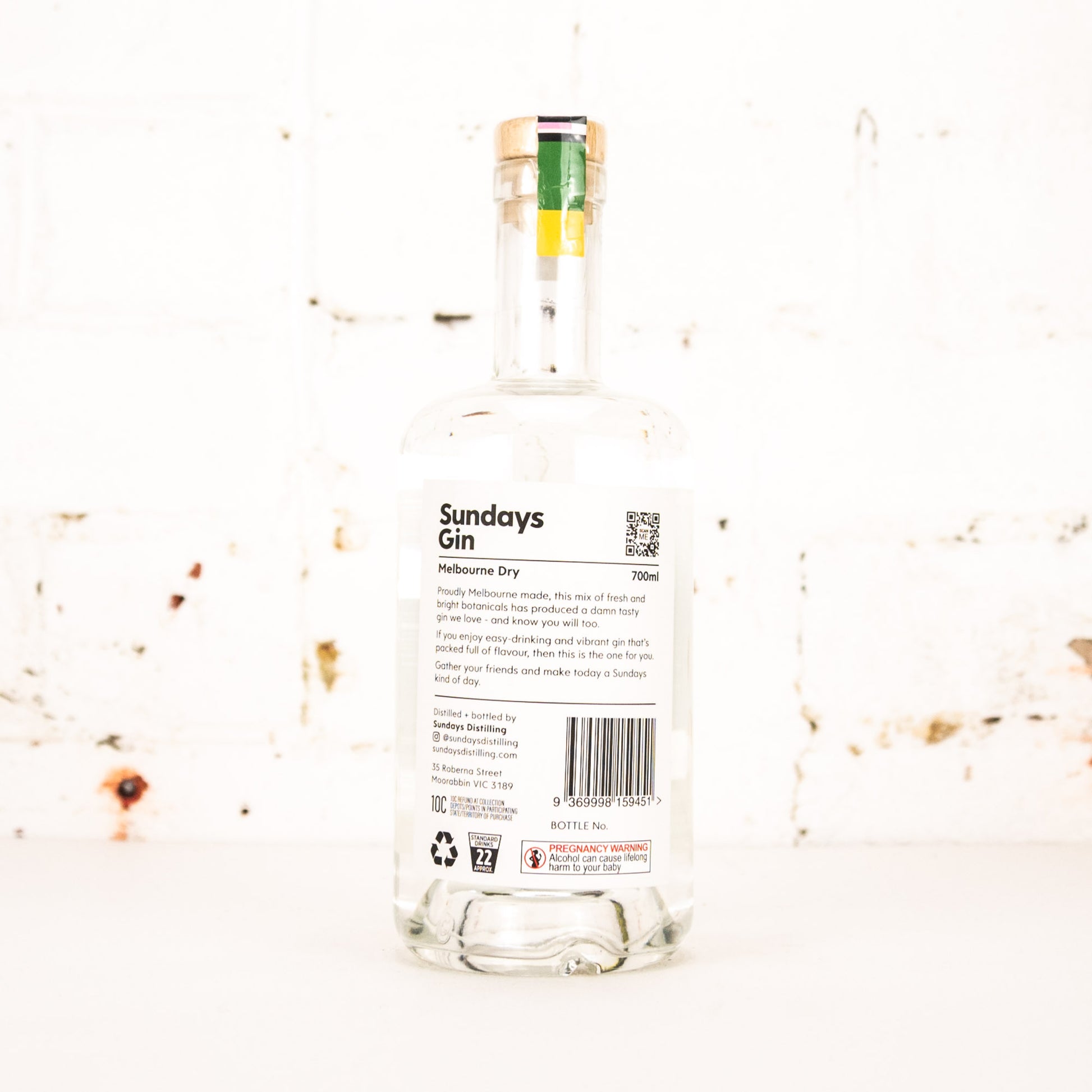Sundays - Melbourne Dry Gin 700ml