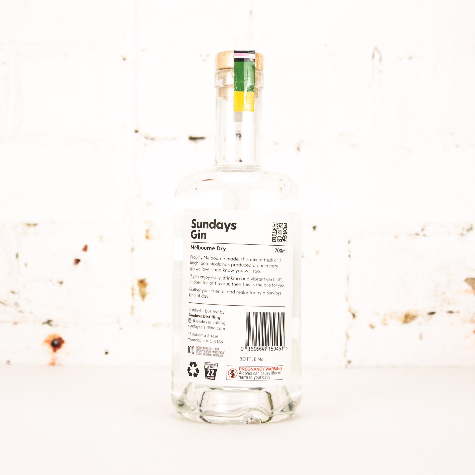 Sundays - Melbourne Dry Gin 700ml