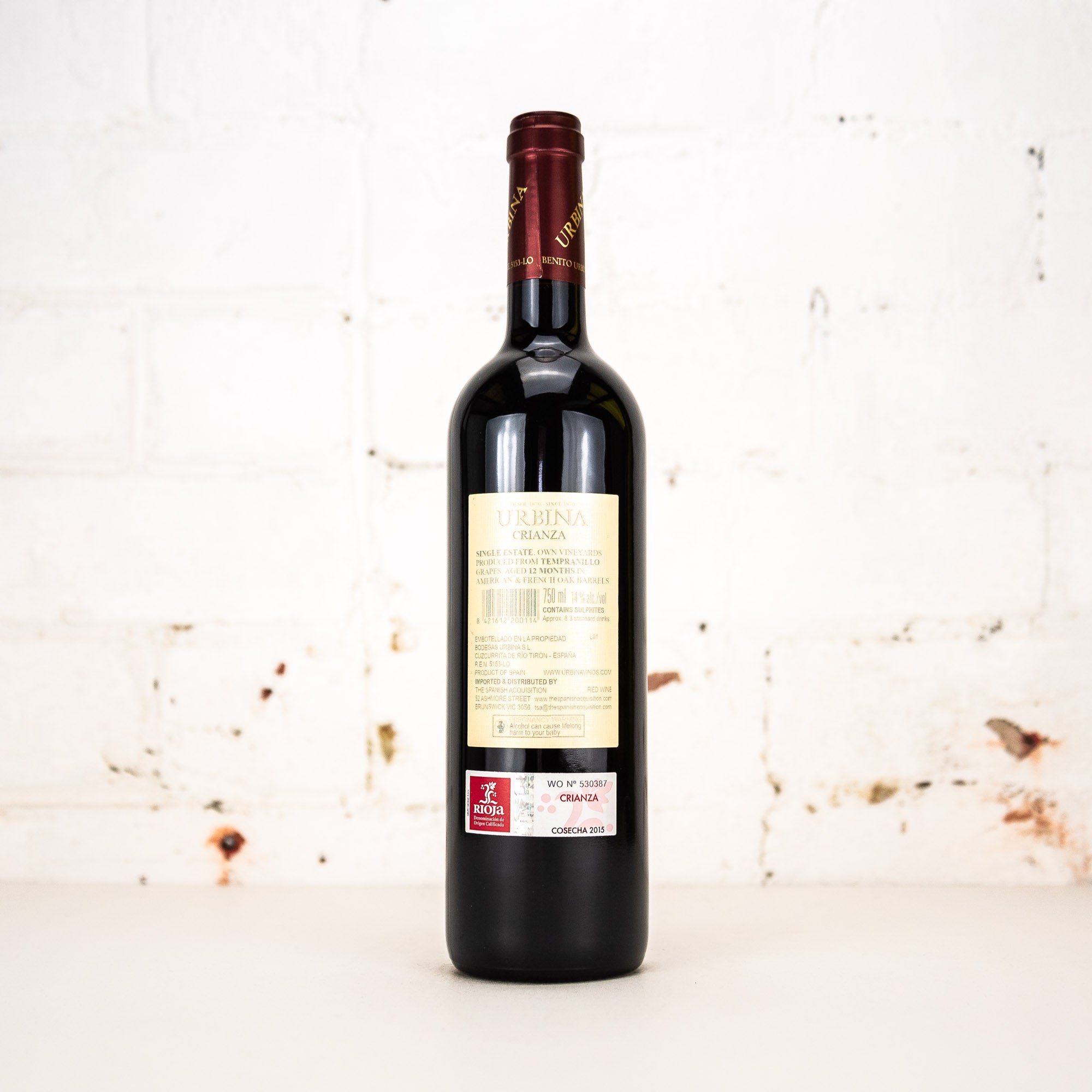 Urbina - Crianza Tempranillo 2015 750ml