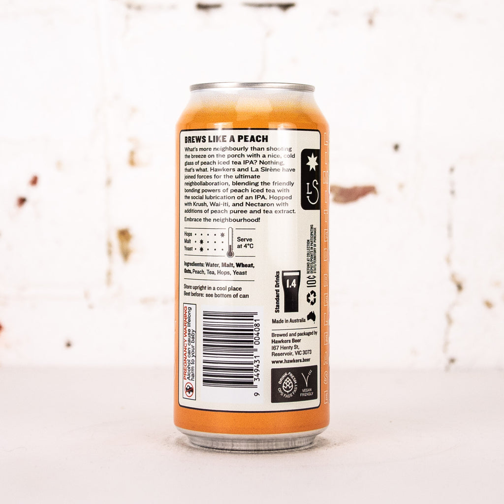 Hawkers x La Sirene - 'Brews Like A Peach' Peach Iced Tea IPA