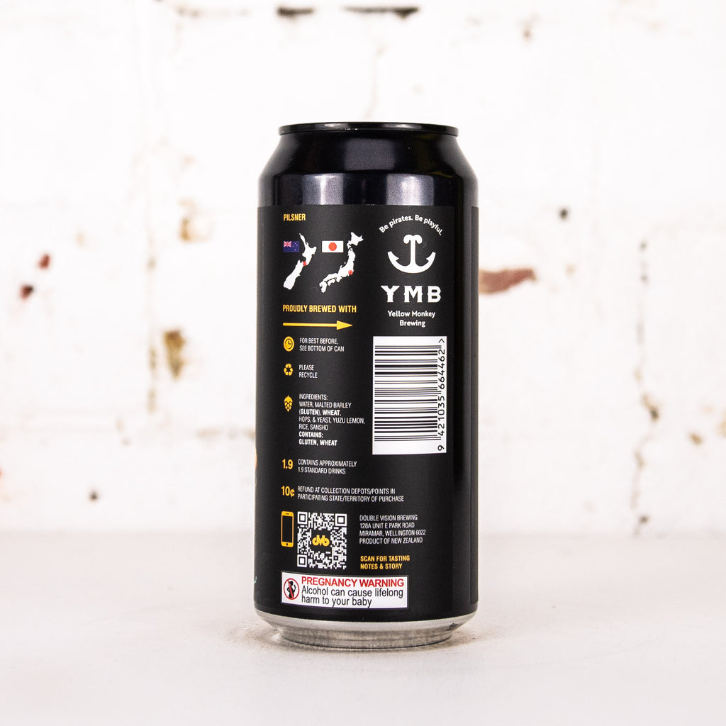 Double Vision x Yellow Monkey - 'Prime Mates' Yuzu Sansho Rice Pilsner