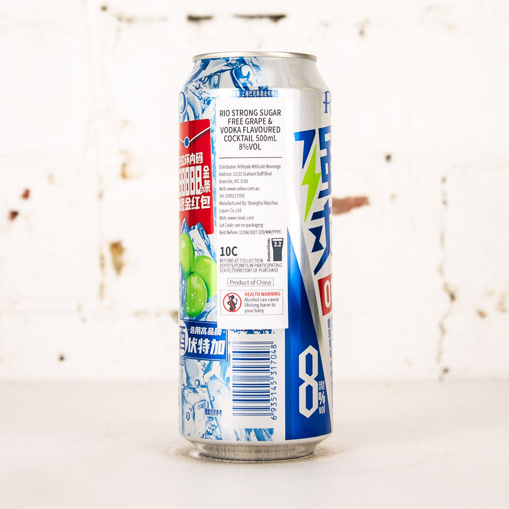 RIO - Strong Zero Sugar Green Grape & Vodka 500ml