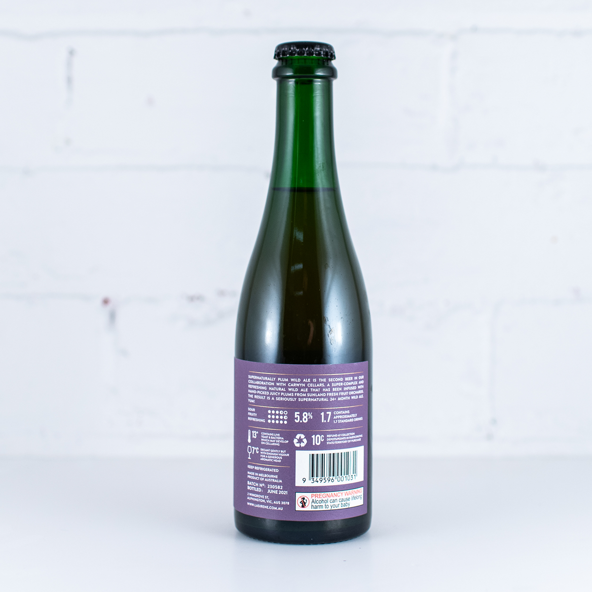 La Sirene x Carwyn Cellars 'Supernaturally Plum' Wild Ale 375ml