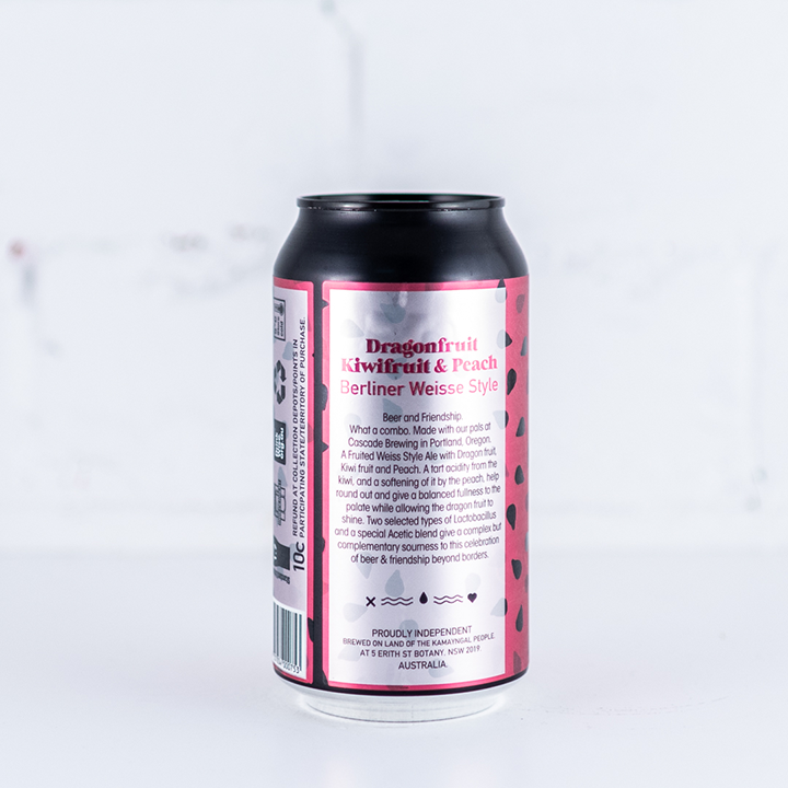 One Drop x Cascade 'Dragonfruit Kiwi & Peach' Berliner Weisse