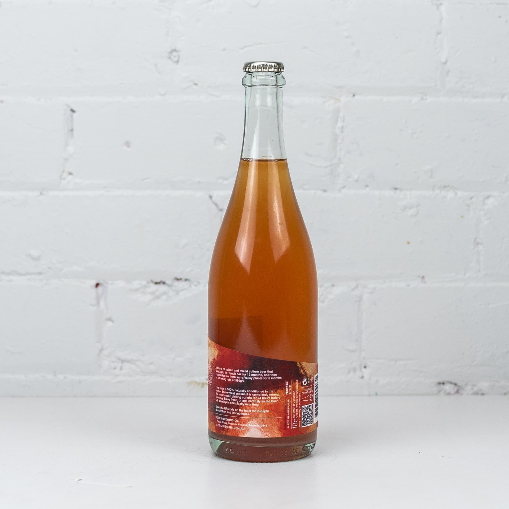 Deeds - Plutocracy BA Mixed Culture Ale with Pluots 750ml