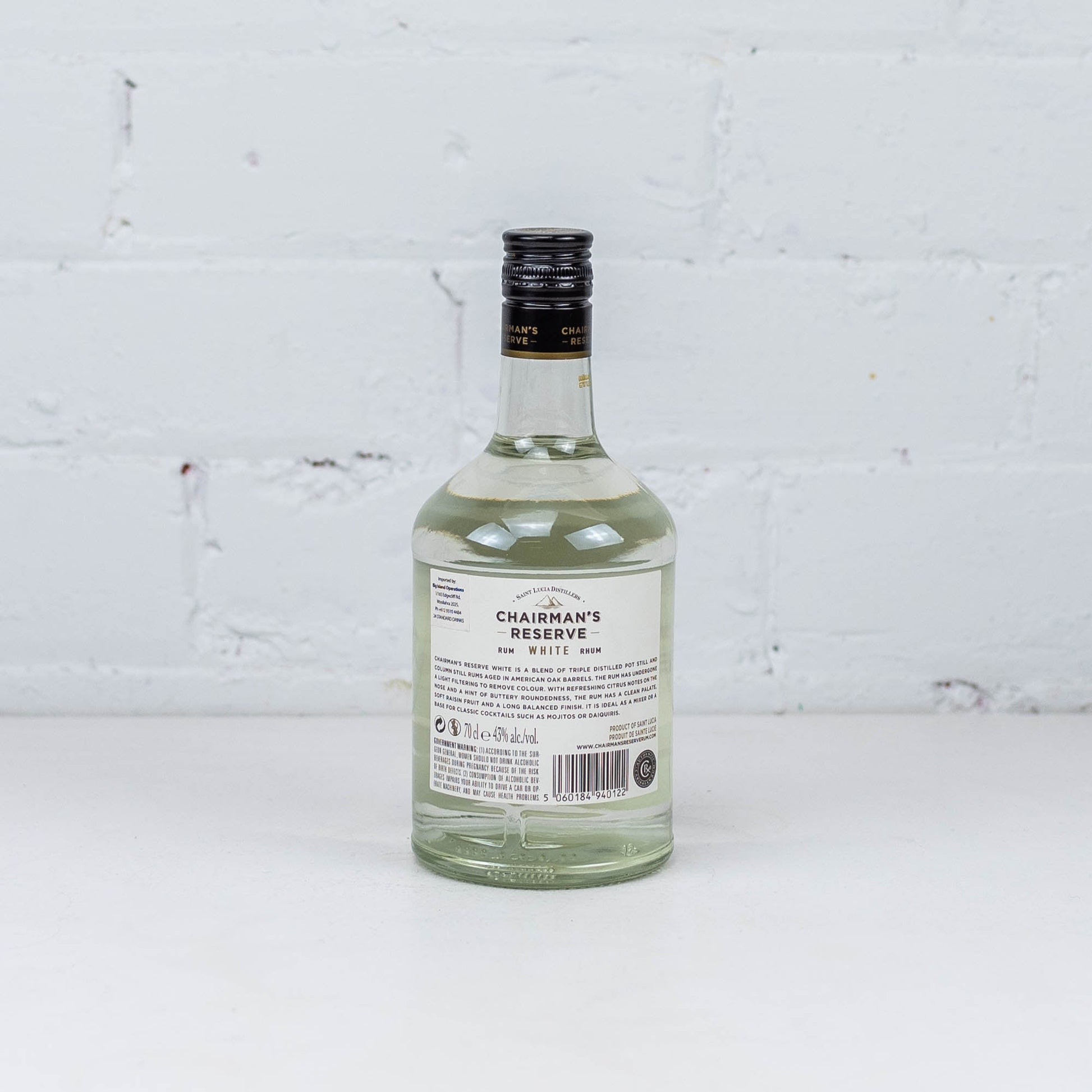 Saint Lucia - Chairman's Reserve White Rum 700ml