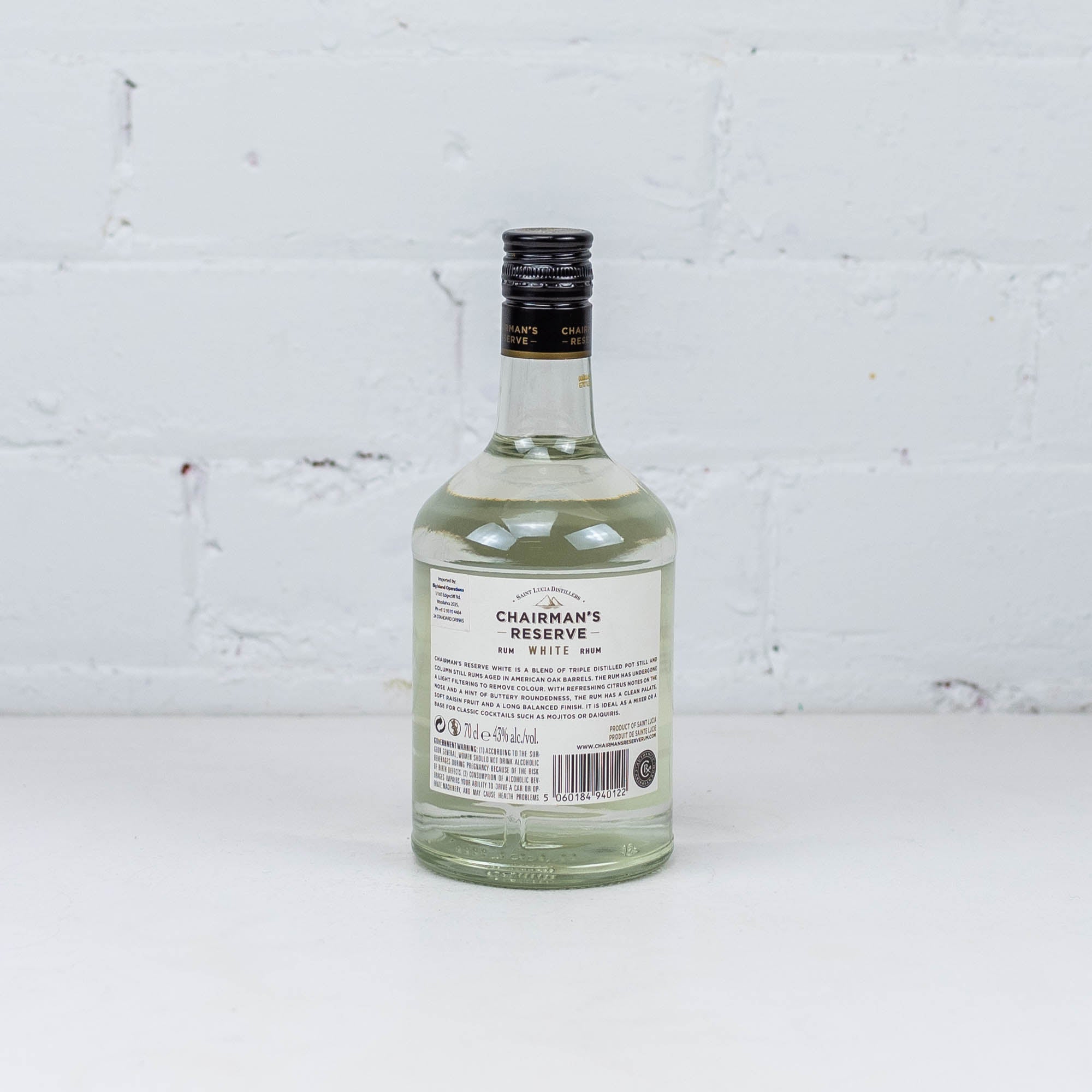 Saint Lucia - Chairman's Reserve White Rum 700ml