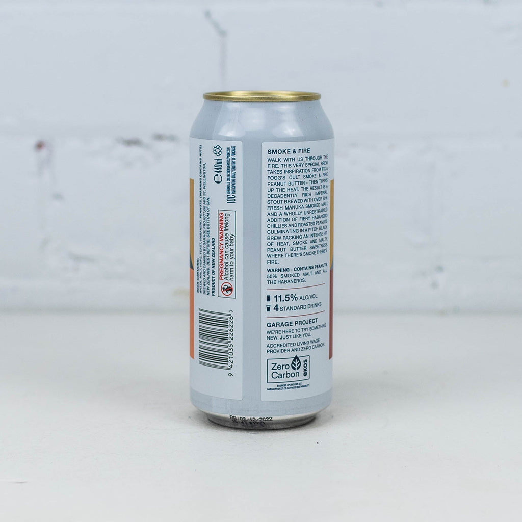 Garage Project - Smoke & Fire Manuka Smoked Peanut Butter Chilli Imp Stout 440ml