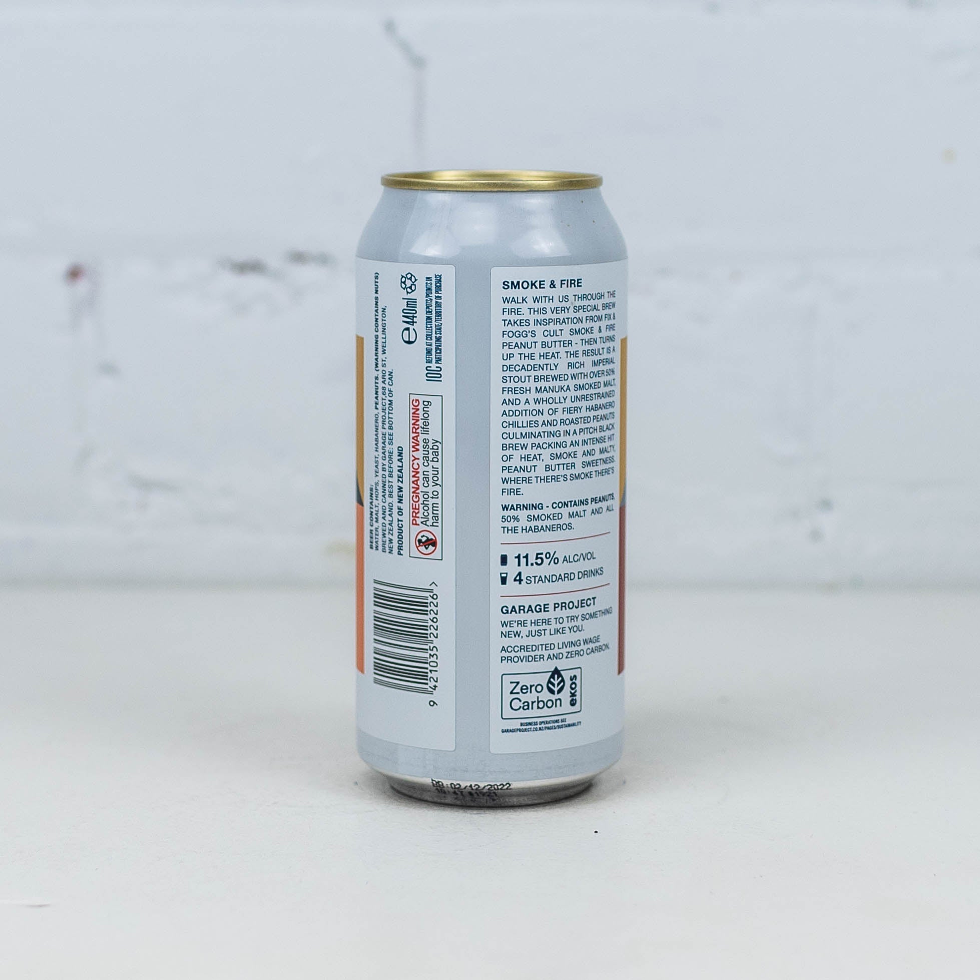 Garage Project - Smoke & Fire Manuka Smoked Peanut Butter Chilli Imp Stout 440ml