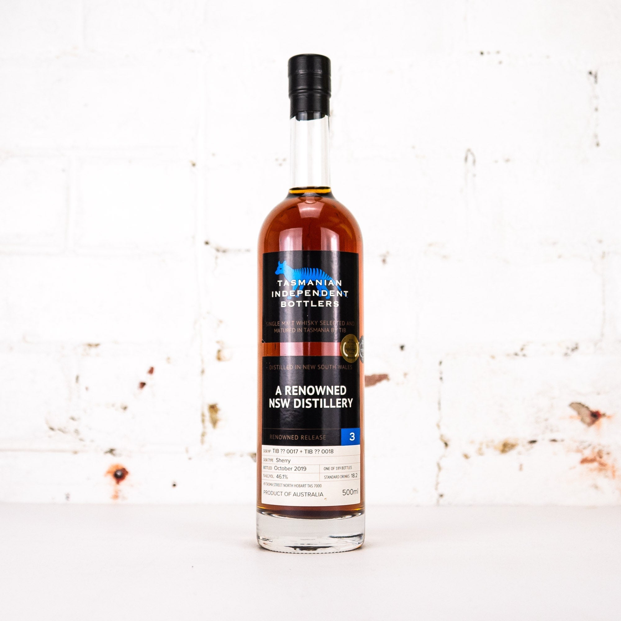 Tasmanian Independent Bottlers - A Renowned NSW Distillery Release 3 500ml