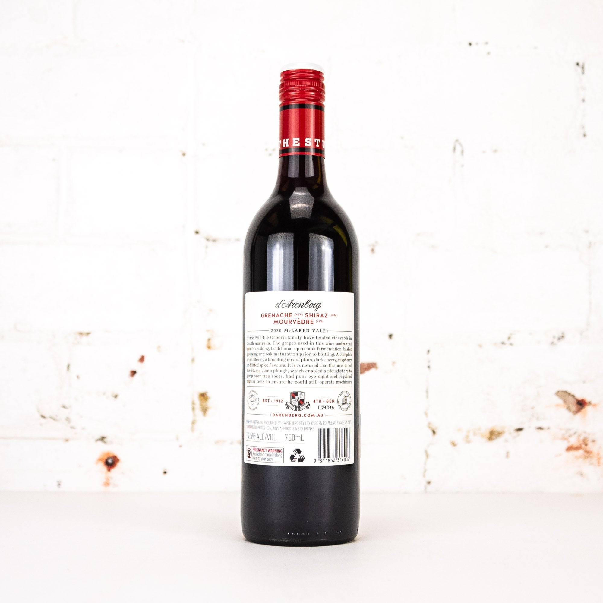 d'Arenberg - The Stump Jump Grenache Shiraz Mouvedre 750ml