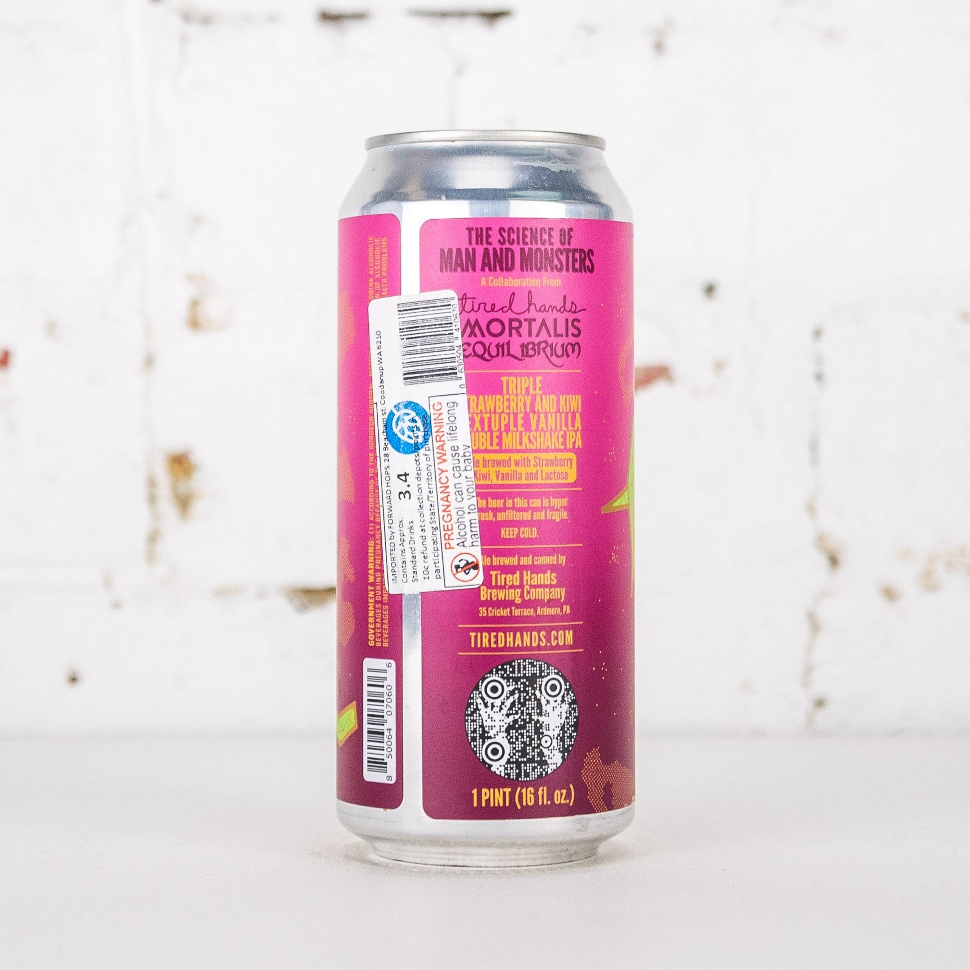 Tired Hands x Equilibrium x Mortalis 'The Science of Man & Monsters' Triple Strawberry Vanilla Double Milkshake IPA