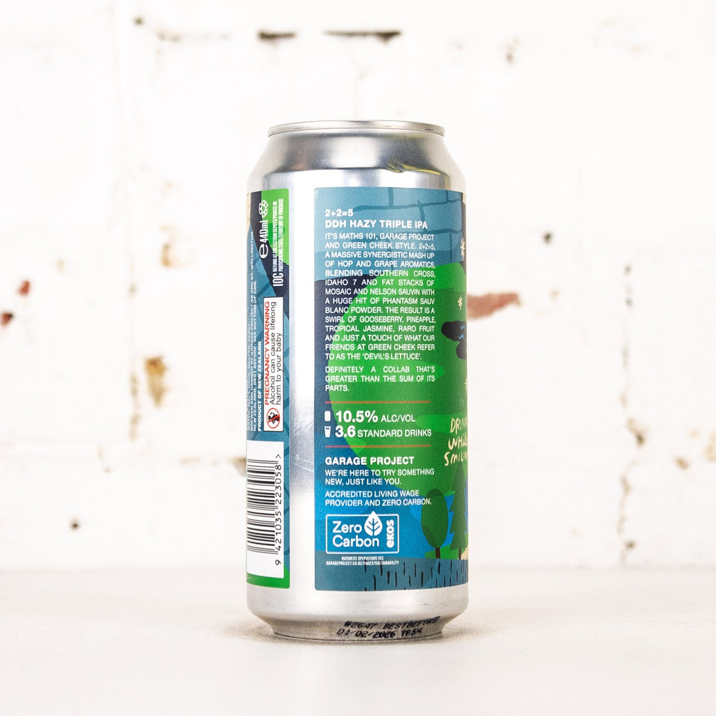 Garage Project x Green Cheek 'TWO plus TWO equals FIVE' DDH Hazy TIPA