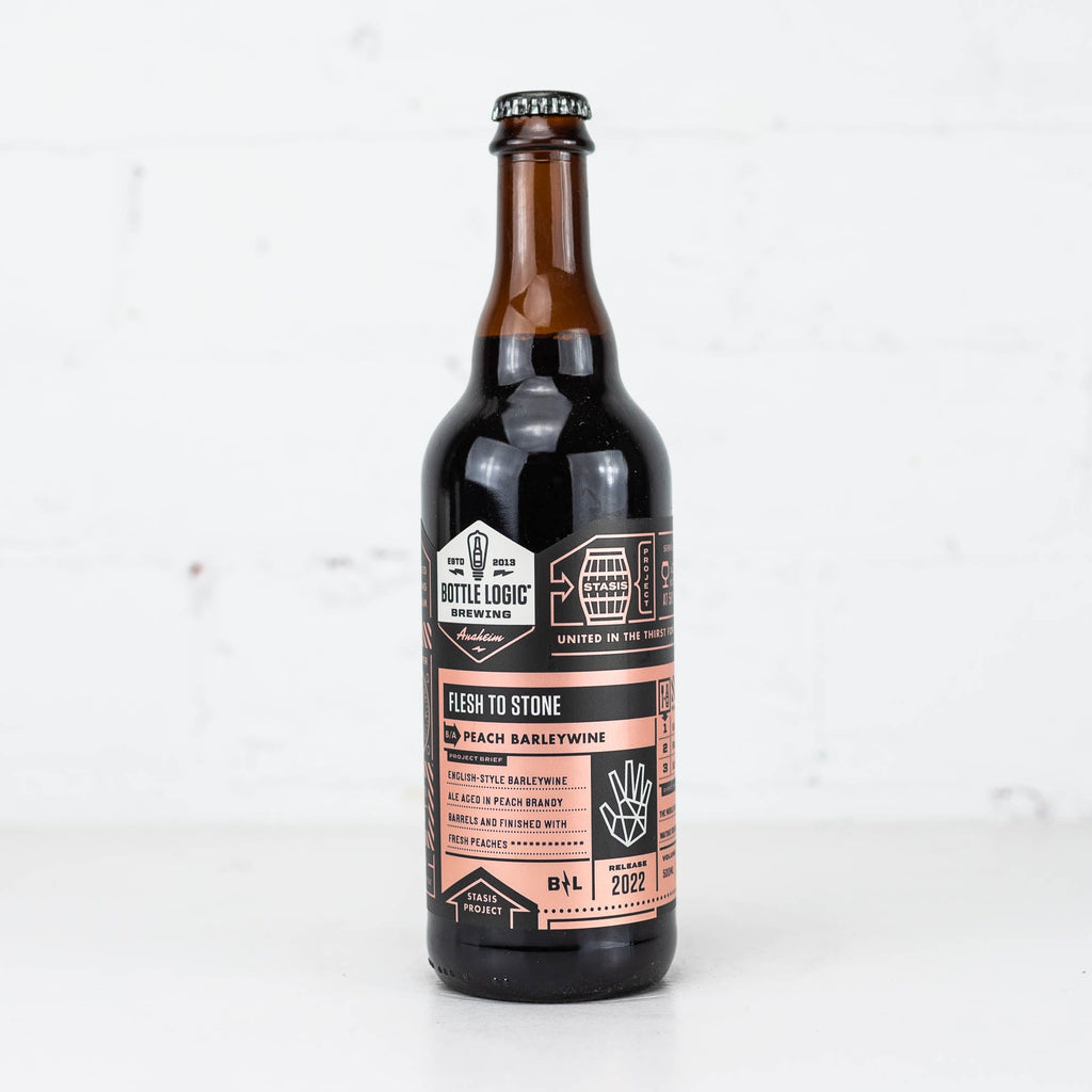 Bottle Logic - Flesh to Stone Peach Brandy BA Barleywine 2022 500ml