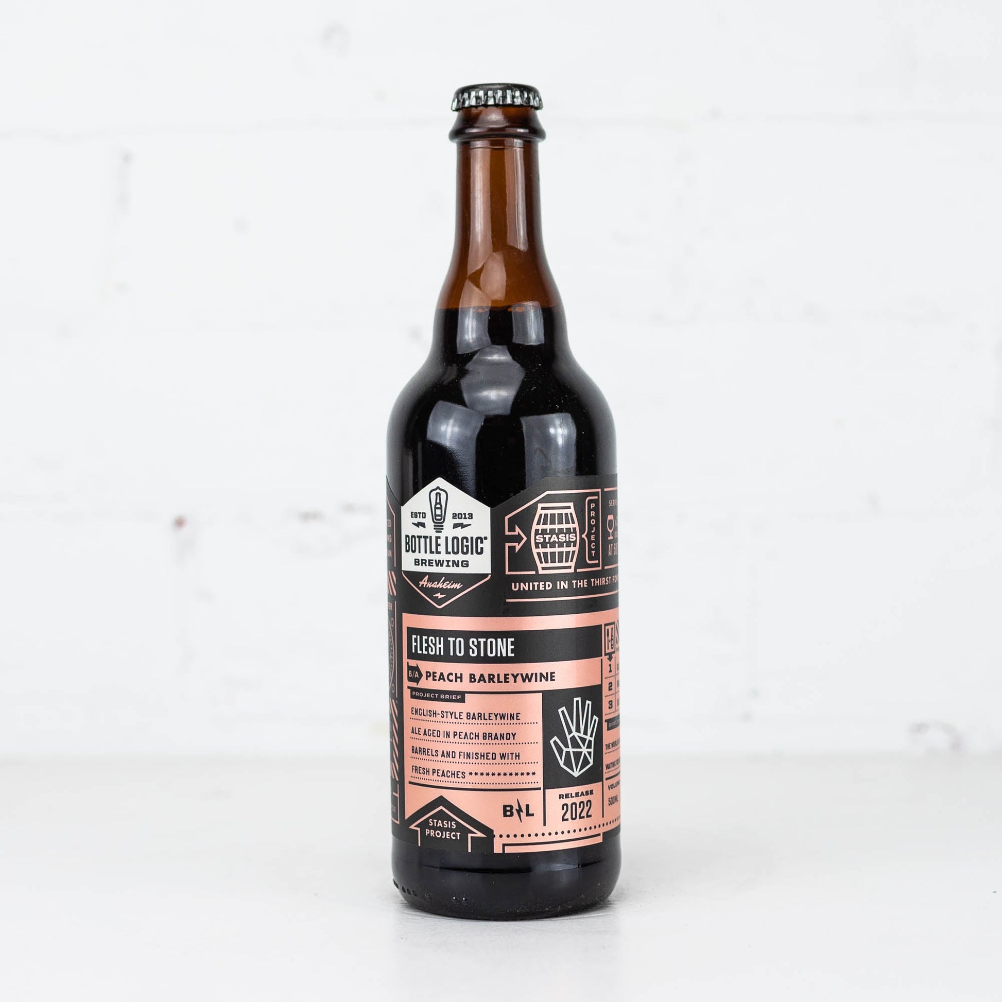 Bottle Logic - Flesh to Stone Peach Brandy BA Barleywine 2022 500ml