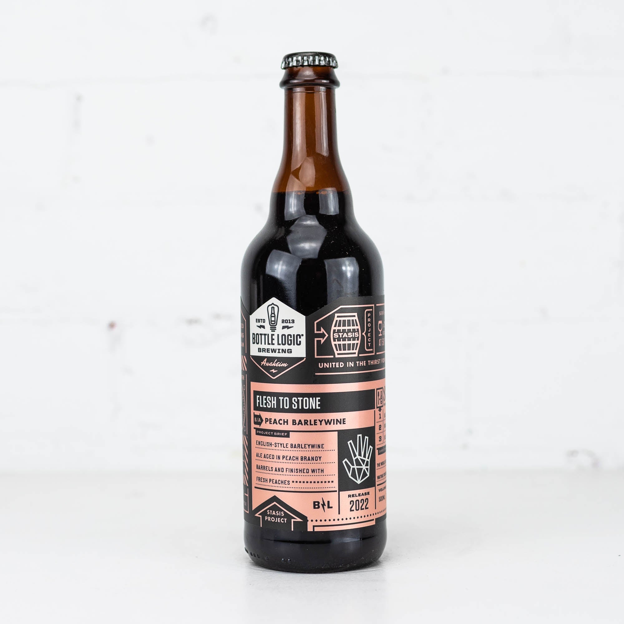 Bottle Logic - Flesh to Stone Peach Brandy BA Barleywine 2022 500ml