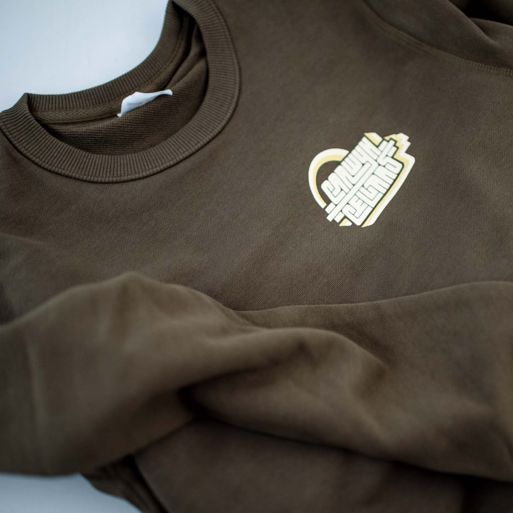 Carwyn Cellars - Retro Branded Crew Jumper (Olive)