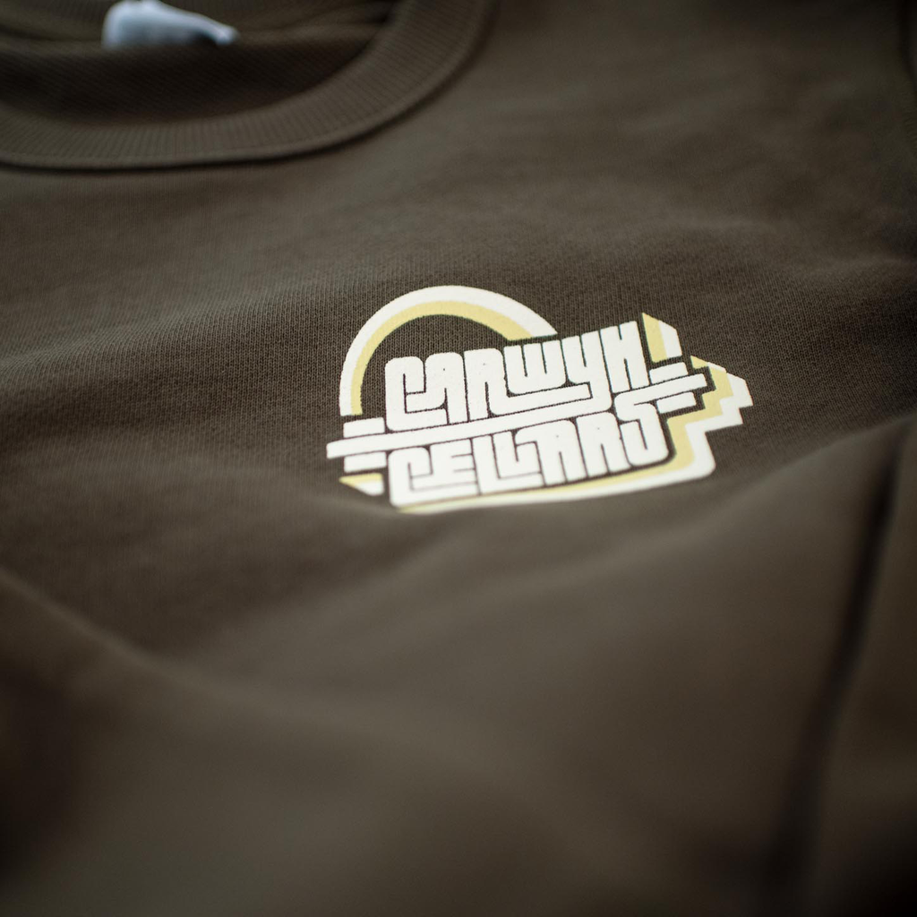 Carwyn Cellars - Retro Branded Crew Jumper (Olive)
