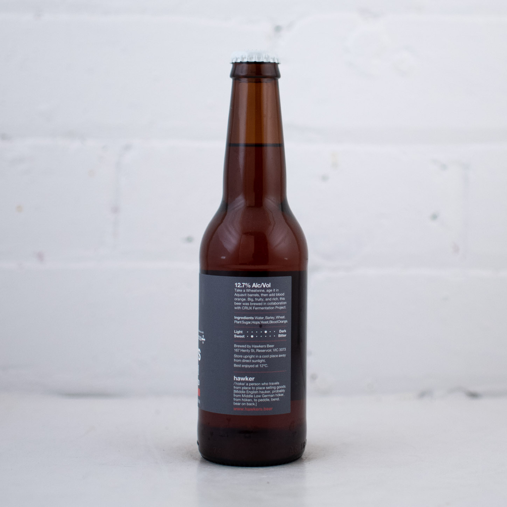 Hawkers - Aquavit Barrel Aged Wheat Wine W/Blood Orange 2018 330ml
