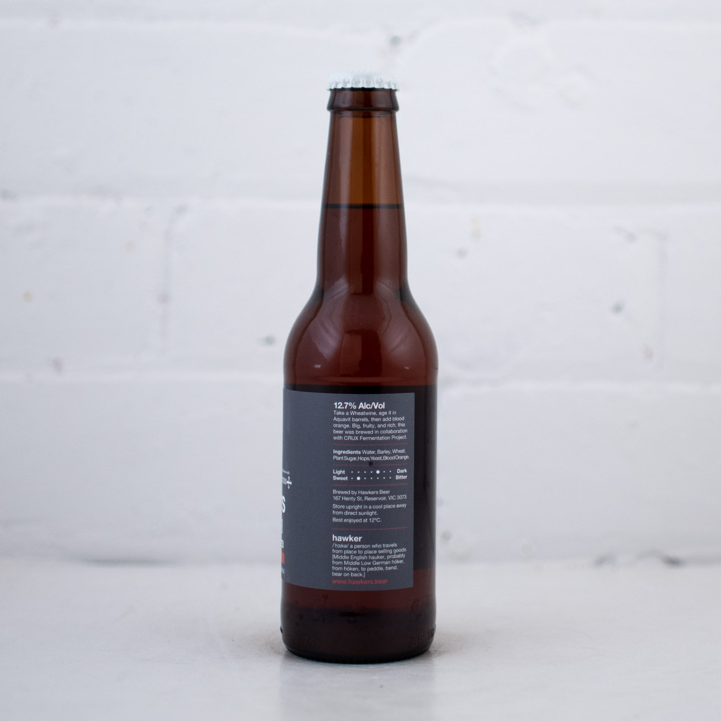 Hawkers - Aquavit Barrel Aged Wheat Wine W/Blood Orange 2018 330ml