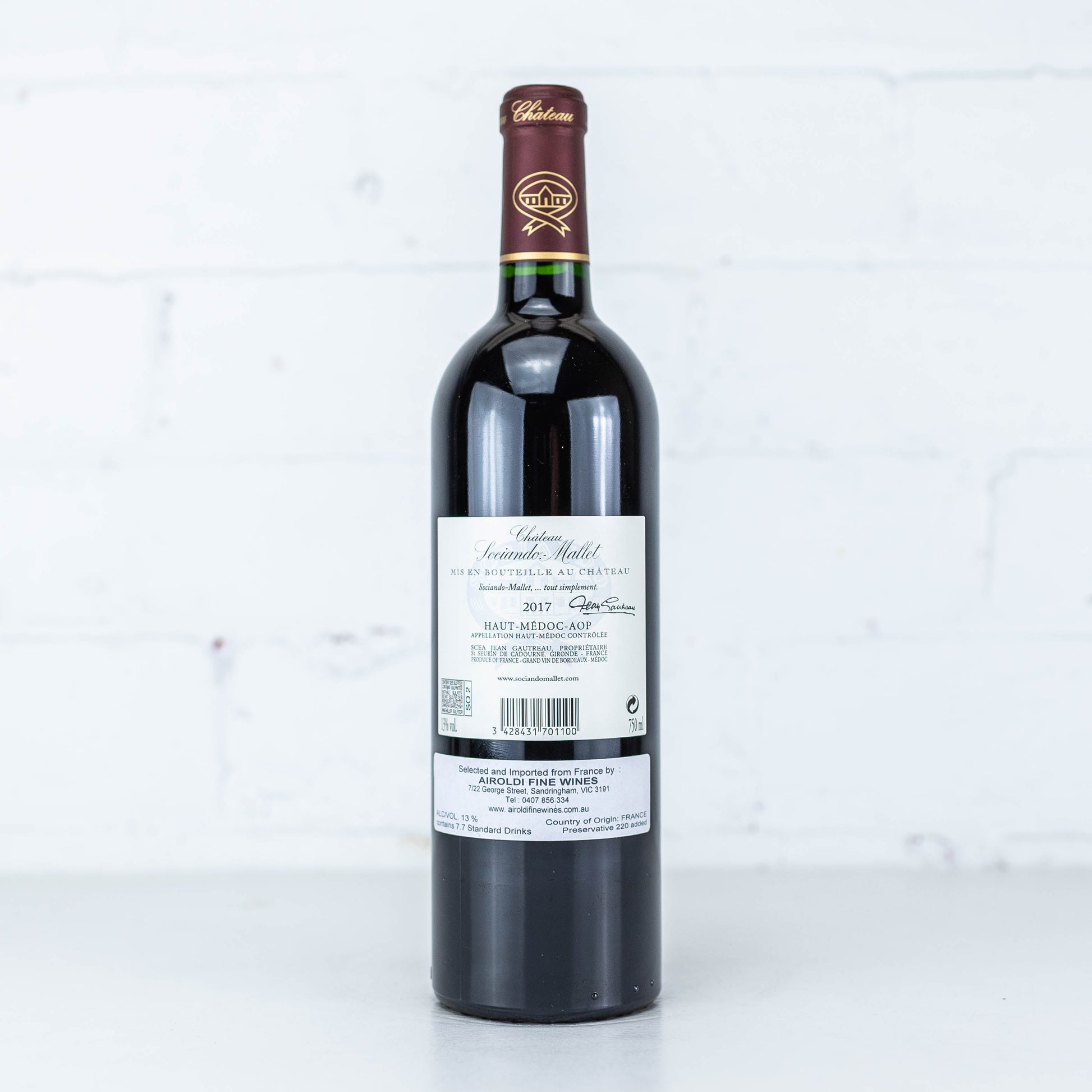 Chateau Sociando Mallet - Sylvie et Jean Gauteau 2017 750ml