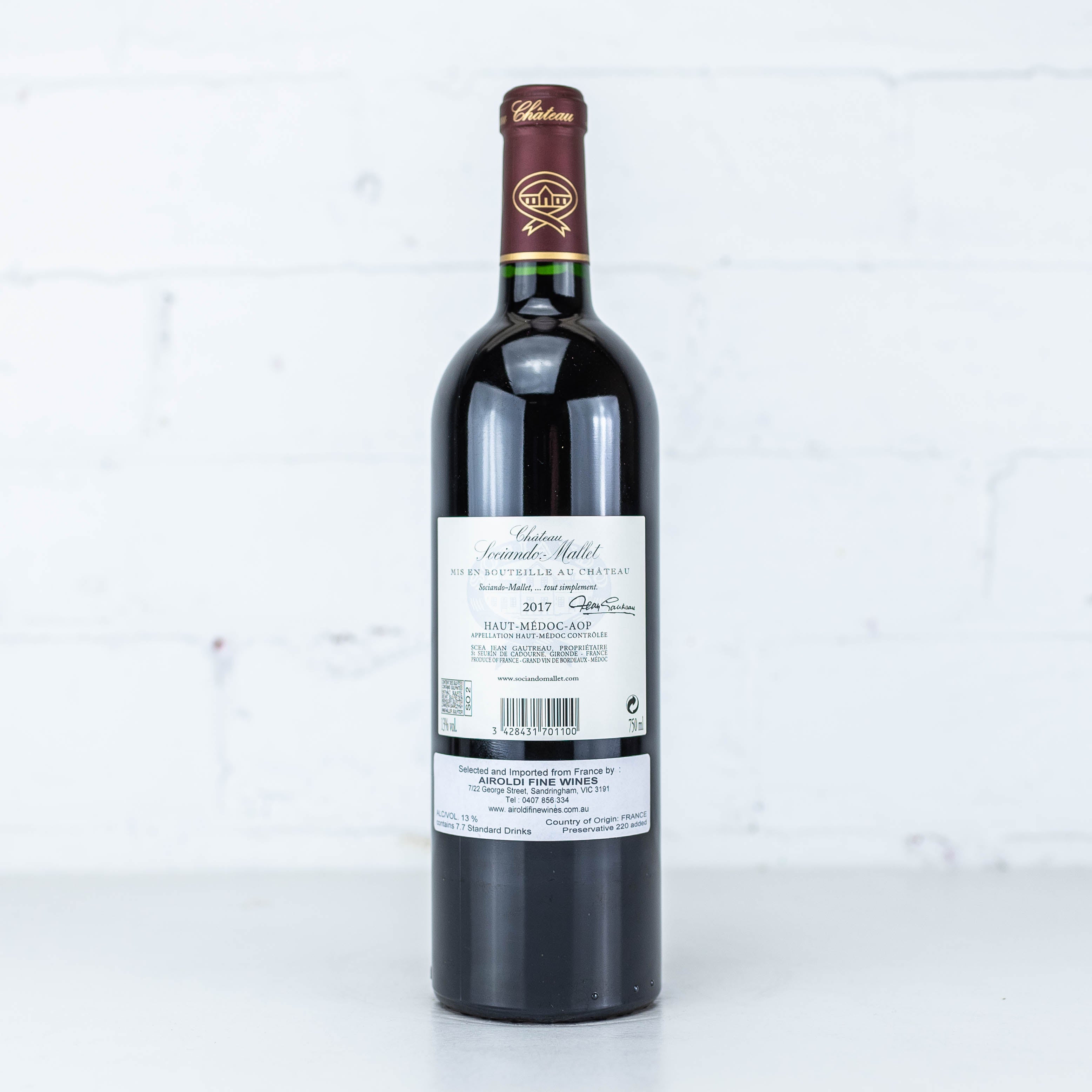 Chateau Sociando Mallet - Sylvie et Jean Gauteau 2017 750ml