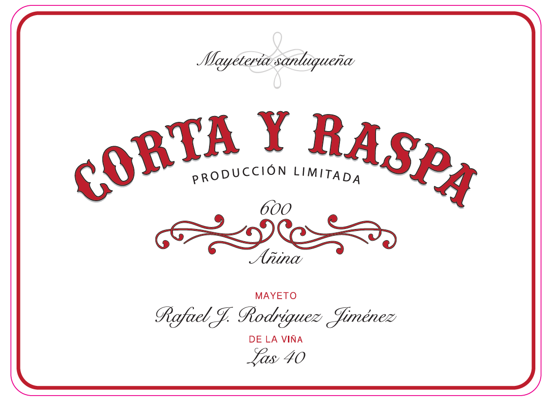 CORTA y RASPA - Palomino do Pasto de Parcela Las 40 Vina de Las Cuarenta 2018