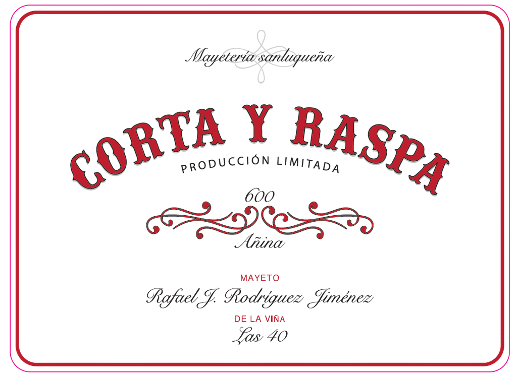 CORTA y RASPA - Palomino do Pasto de Parcela Las 40 Vina de Las Cuarenta 2018