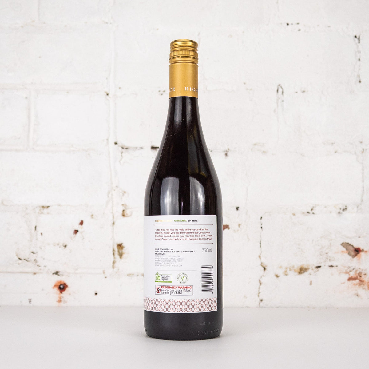 Highgate - Organic Shiraz 750ml