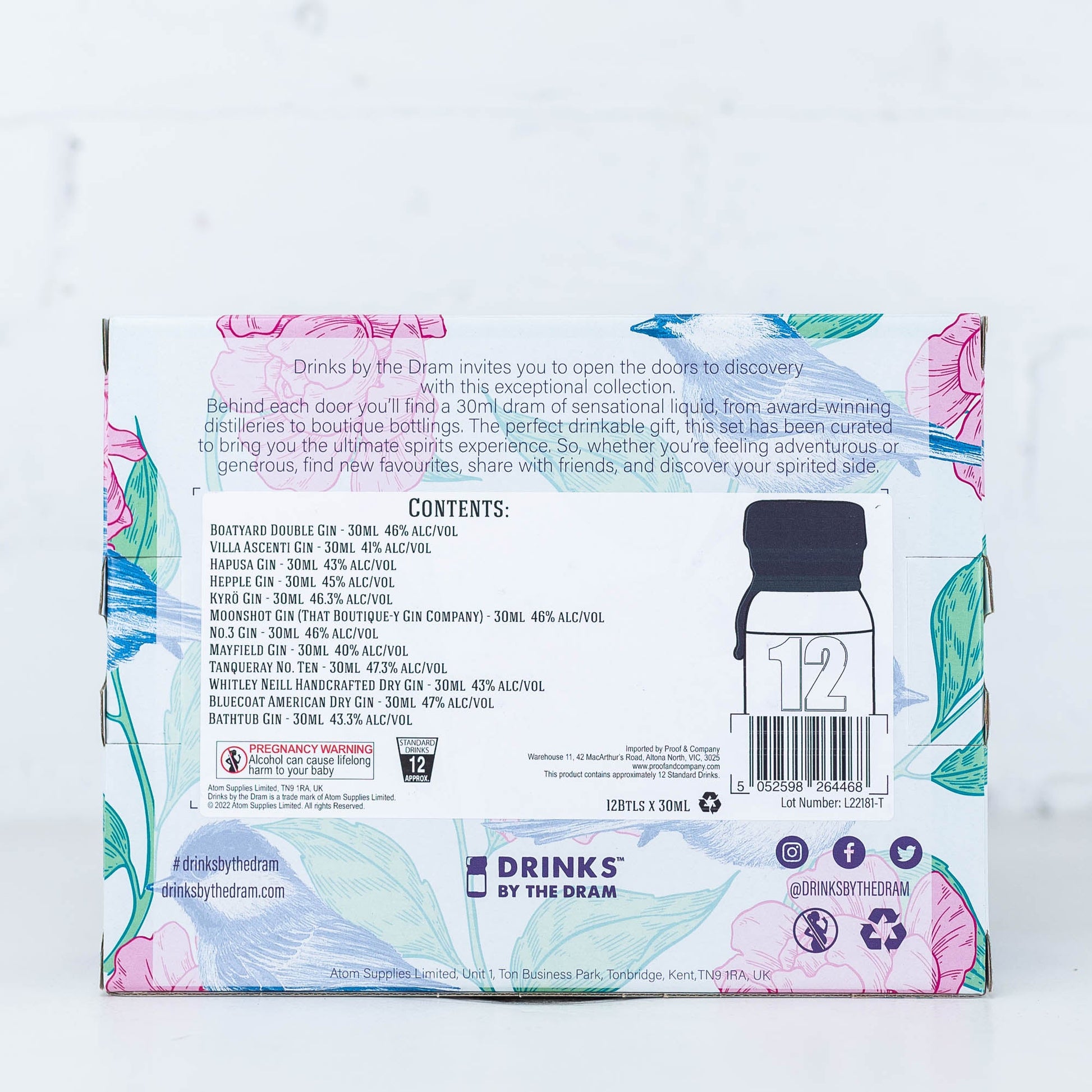 Drinks By The Dram - Premium Gin Collection 2022 12 x 30ml