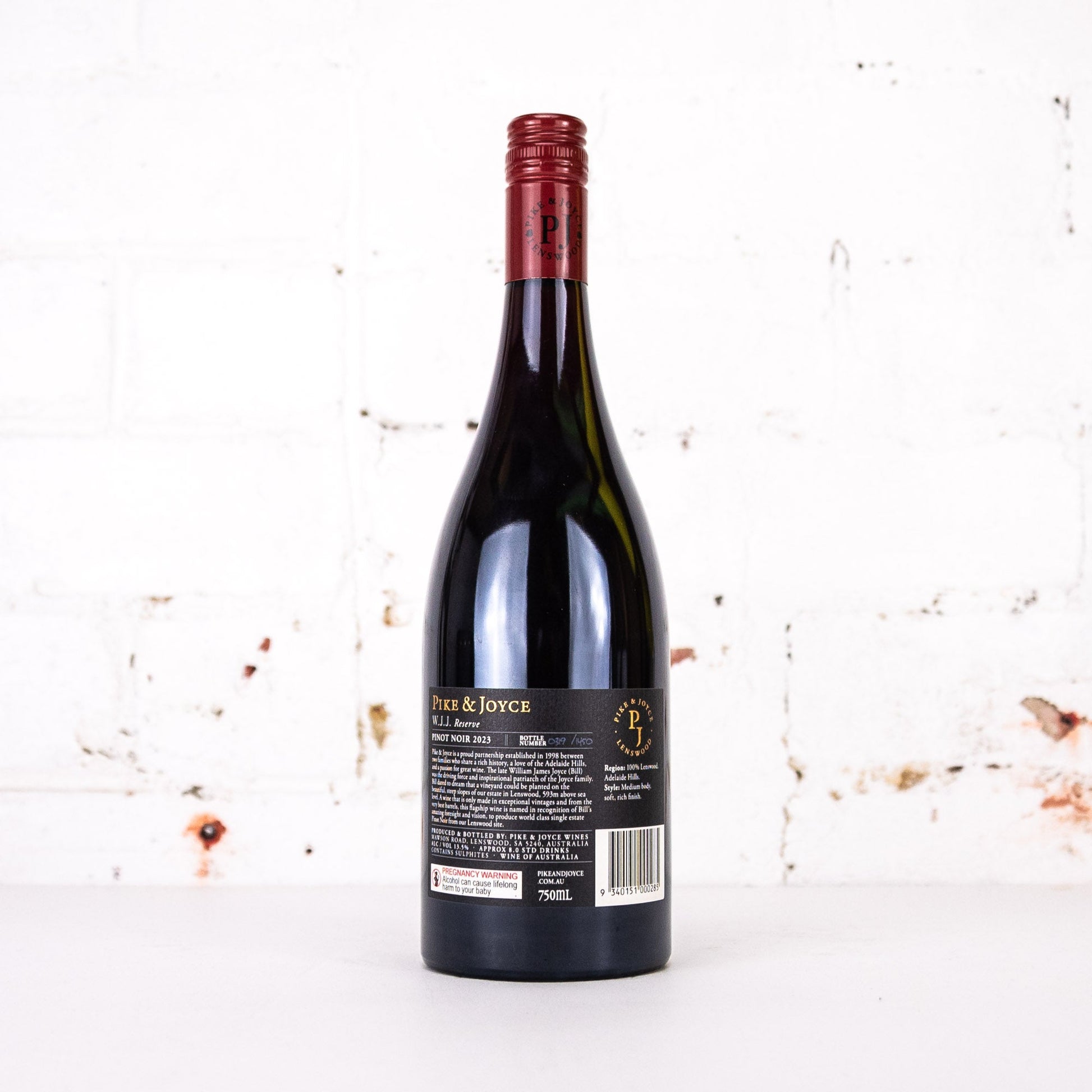 Pike & Joyce - W.J.J. Reserve Pinot Noir 2023 750ml
