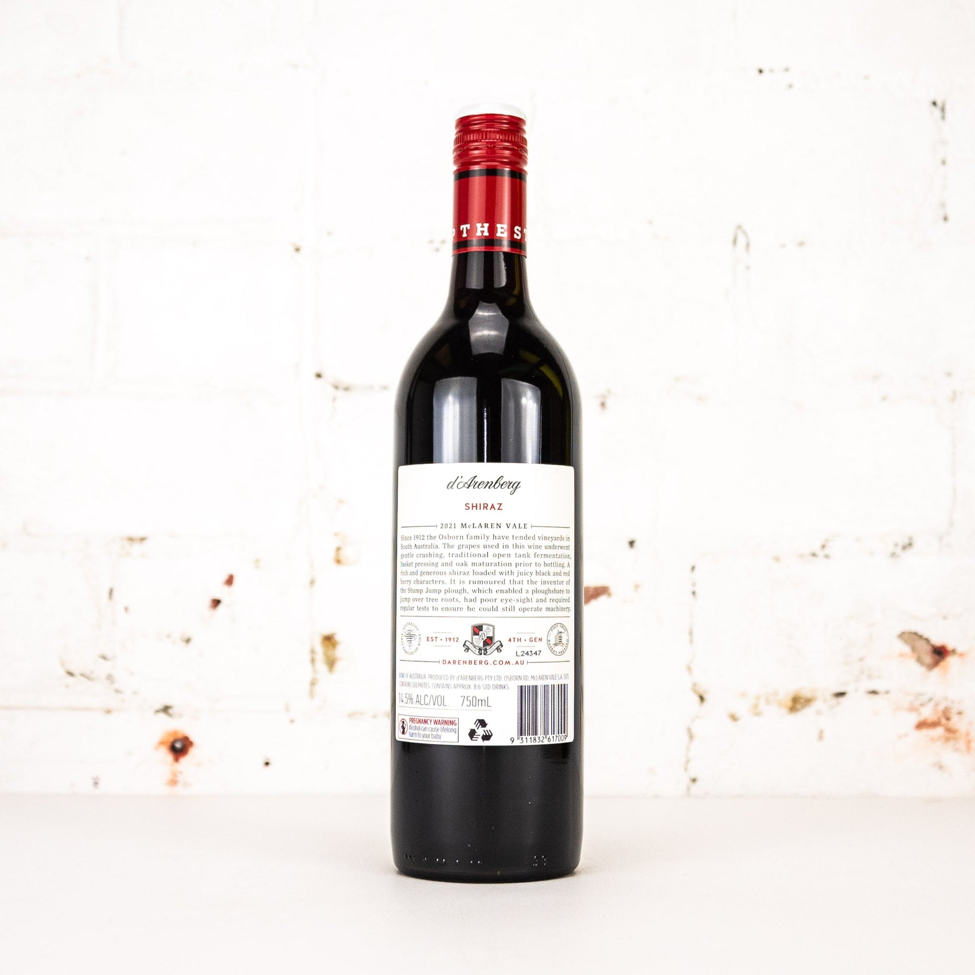 d'Arenberg - The Stump Jump Shiraz 750ml