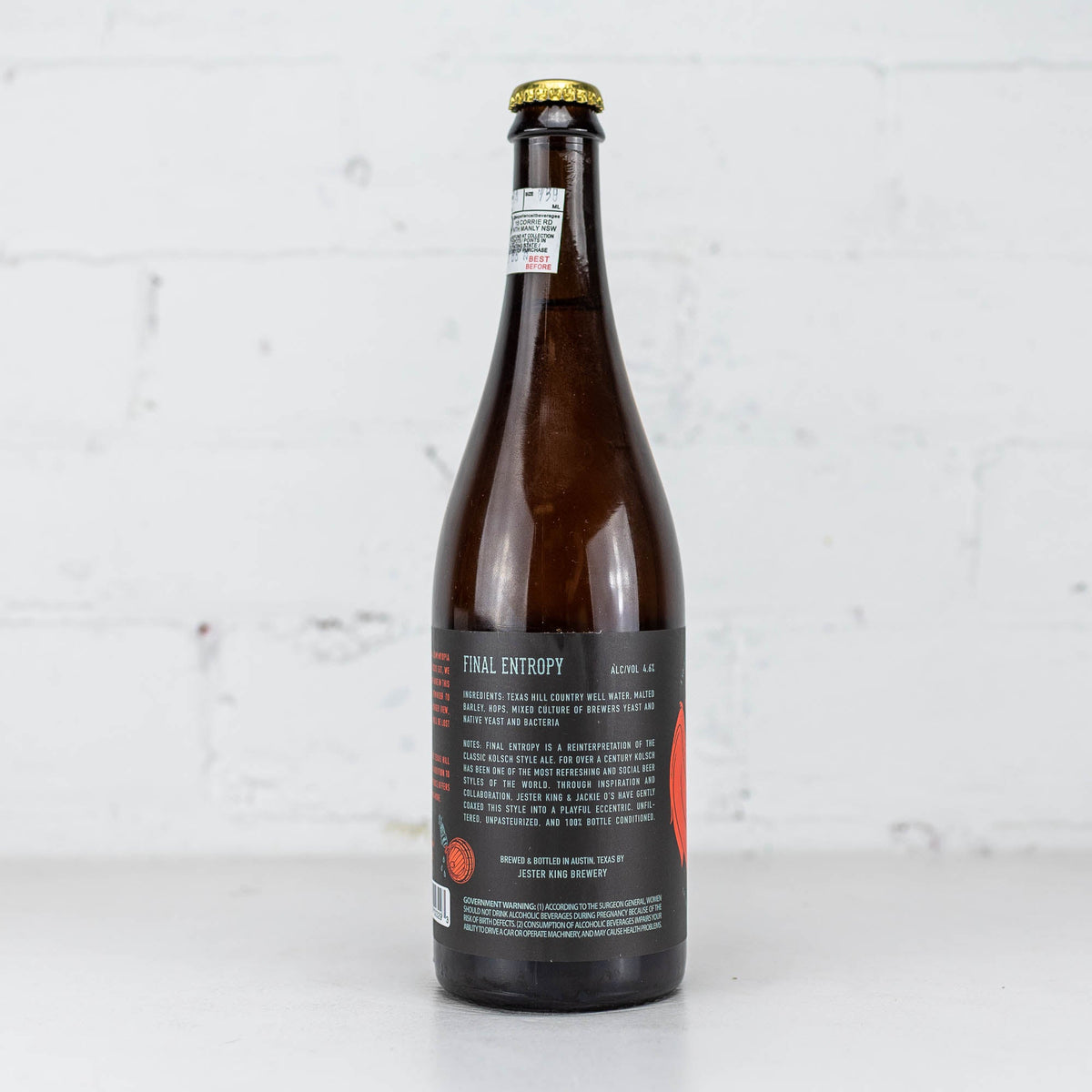 Jester King x Jackie O's 'Final Entropy' Farmhouse Kolsch 750ml