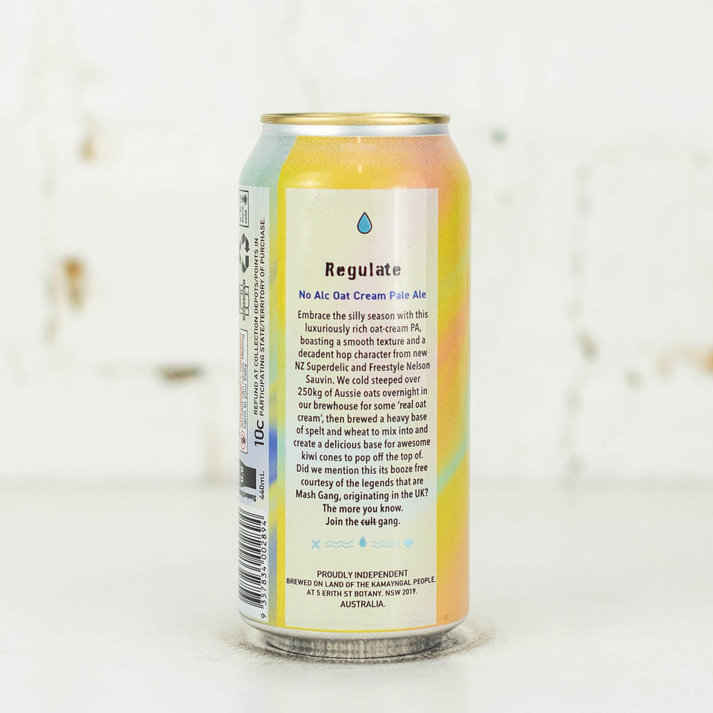 One Drop x Mash Gang 'Regulate' No Alc Oat Cream Pale Ale