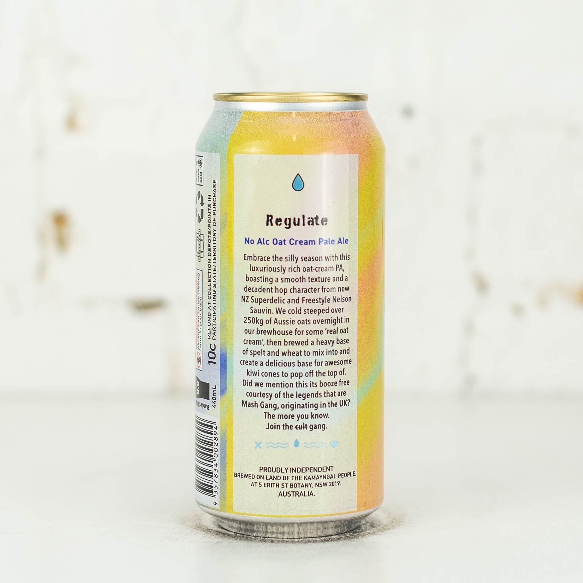 One Drop x Mash Gang 'Regulate' No Alc Oat Cream Pale Ale