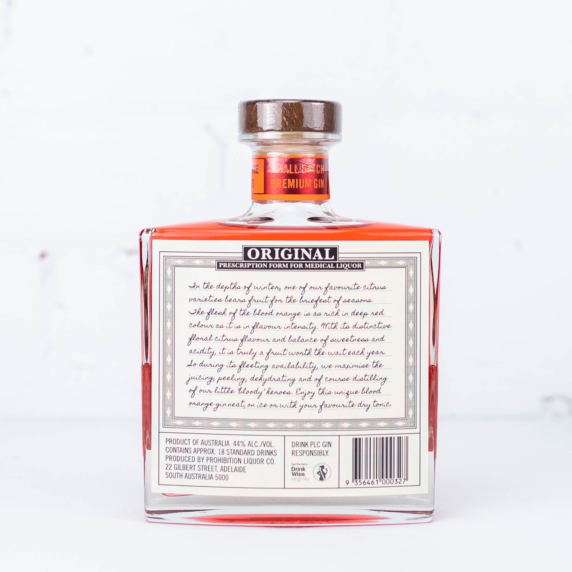 Prohibition Gin - Blood Orange Gin 500ml