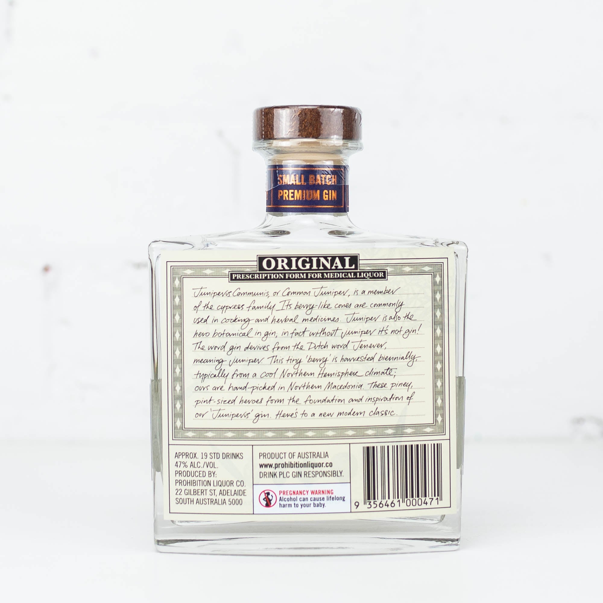 Prohibition Gin - Juniperus 47% 500ml