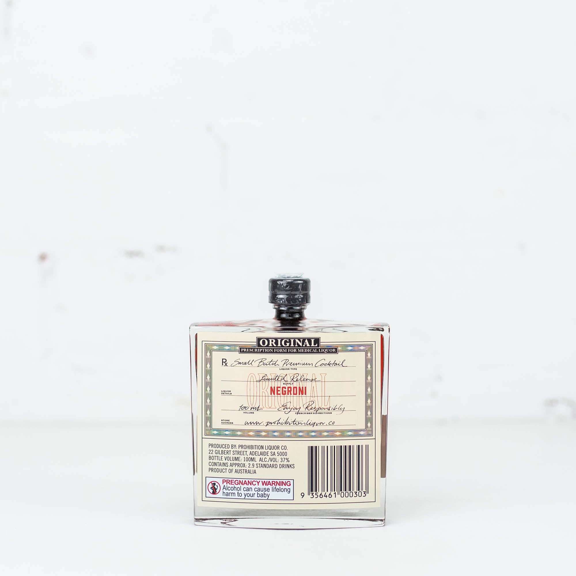 Prohibition Gin - Bathtub Cut Negroni Flask 100ml