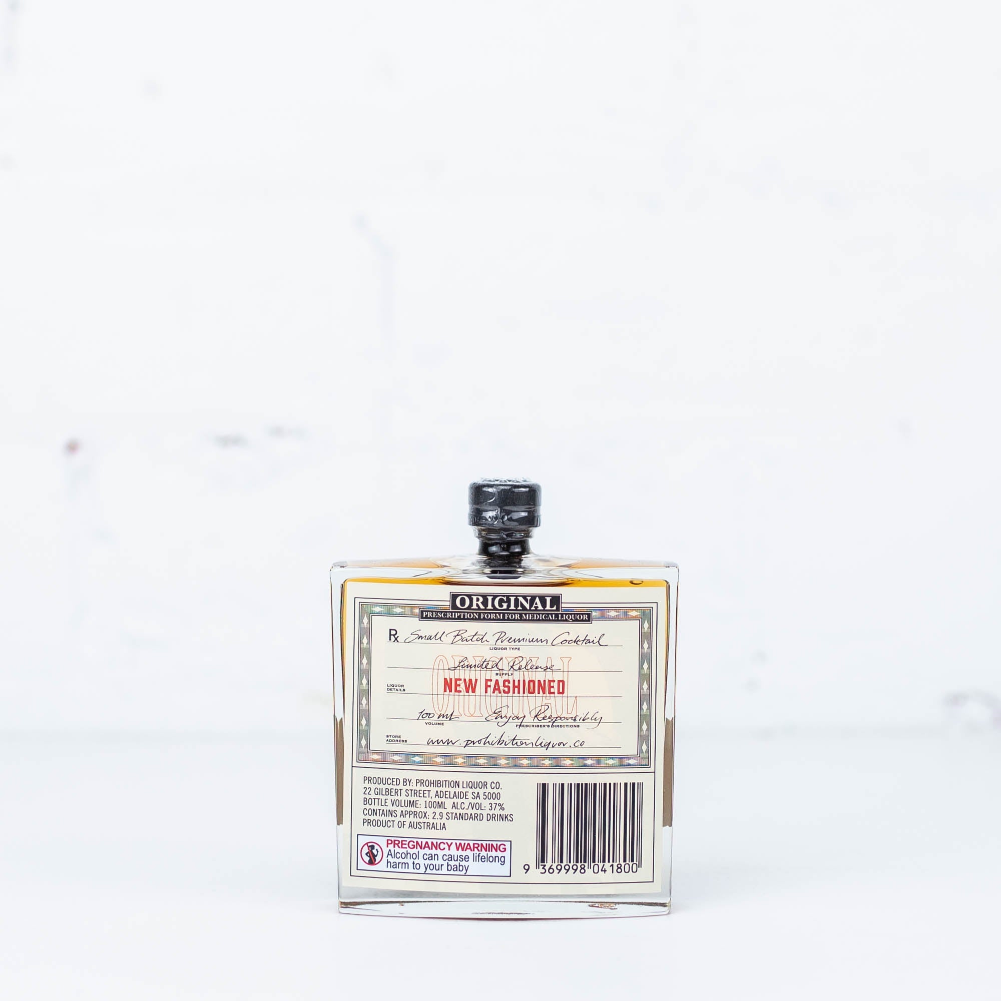 Prohibition Gin - New Fashioned 37% 100ml