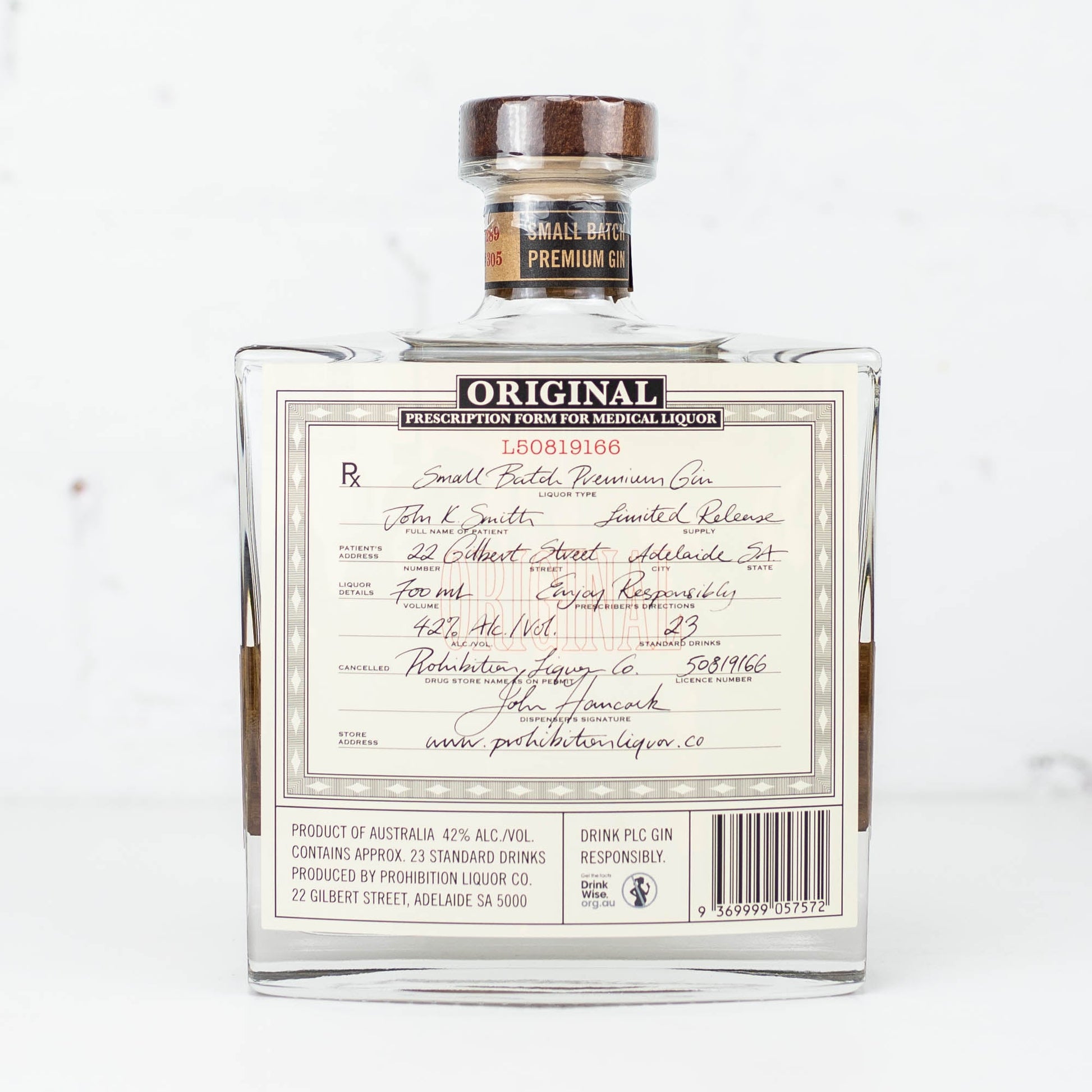Prohibition Gin - Original  42% 700ml