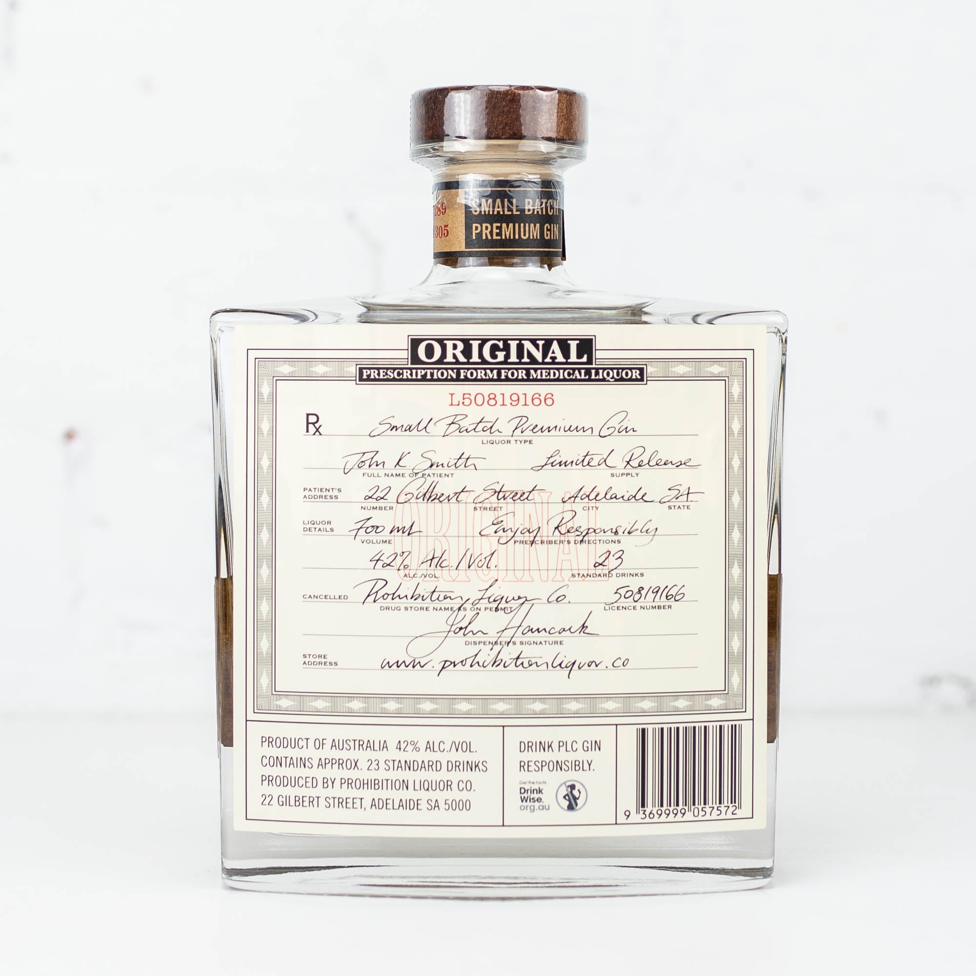 Prohibition Gin - Original  42% 700ml