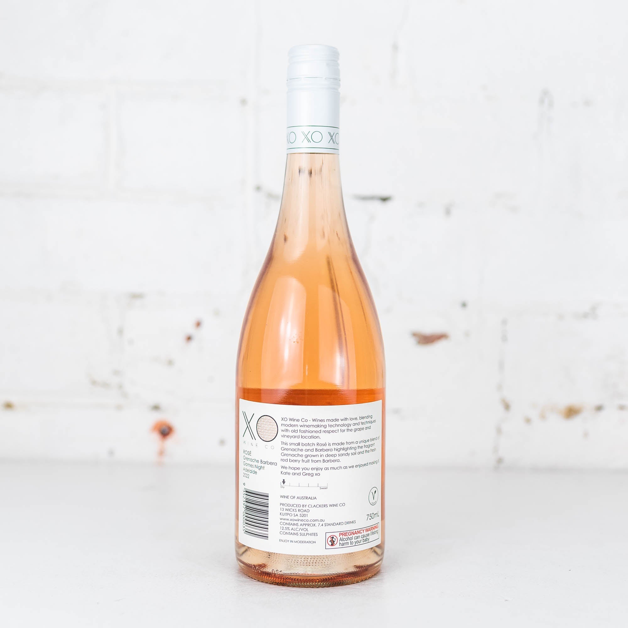 XO Wine Co - Grenache Barbera Rose 'Games Night' 750ml